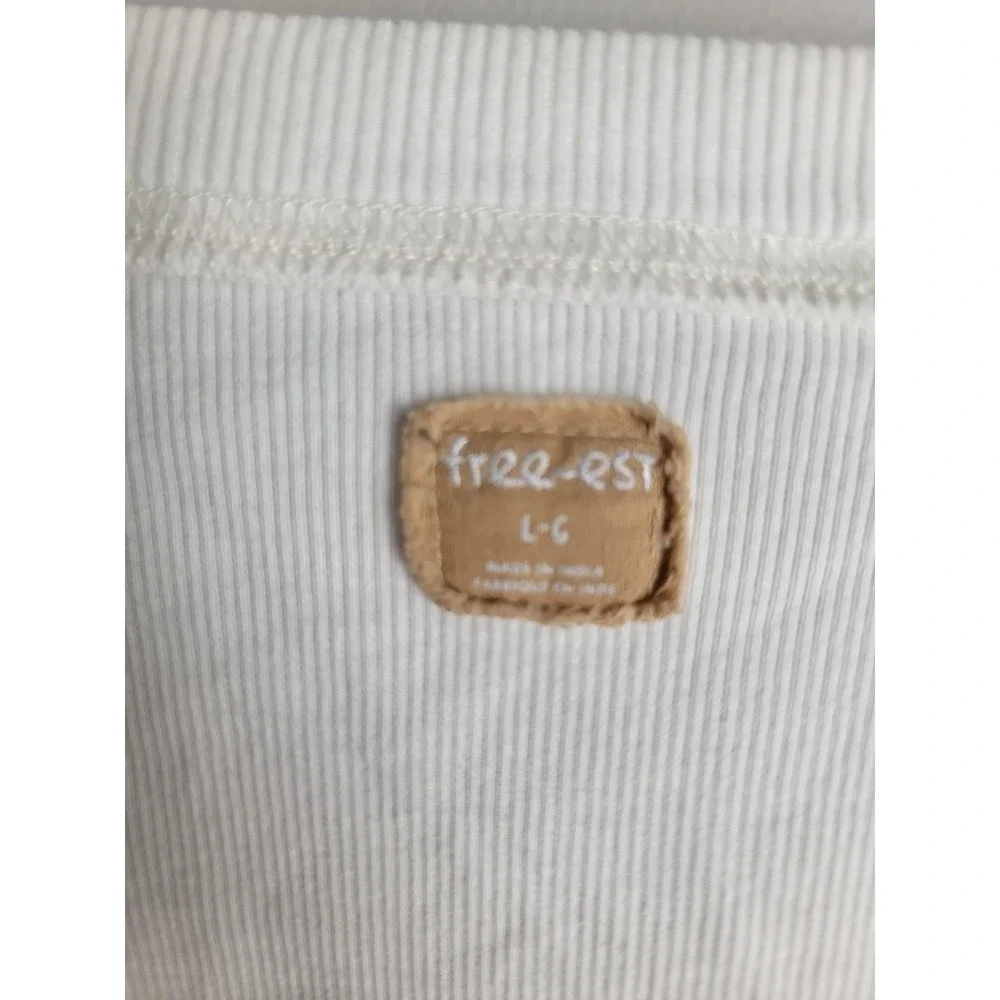 Free People Free-Est Ribbed Button Front Cardigan Cream Long Sleeve Large